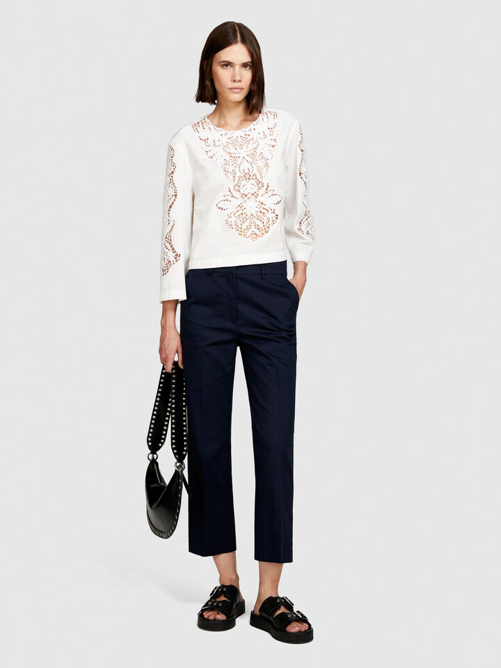 High-waisted trousers - women's high-waisted trousers - Dark Blue | Sisley image number 1
